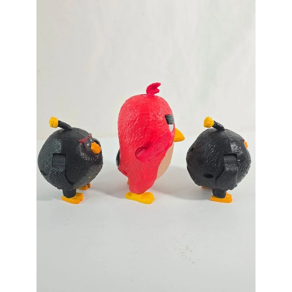 Angry Birds Red and Bomb Action Figures Lot (3)